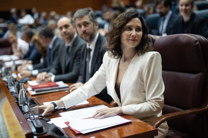 La presidenta de la Comunidad de Madrid, Isabel Díaz Ayuso, este jueves.
