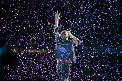 Concierto del grupo británico Coldplay en Barcelona. En la imagen el cantante Chris Martin.