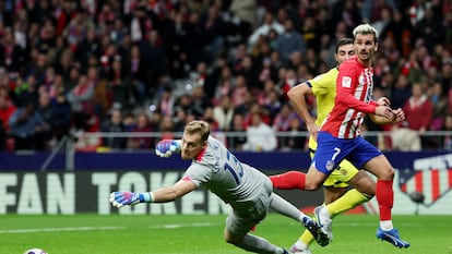 Antoine Griezmann idurante el partido contra el Villarreal.