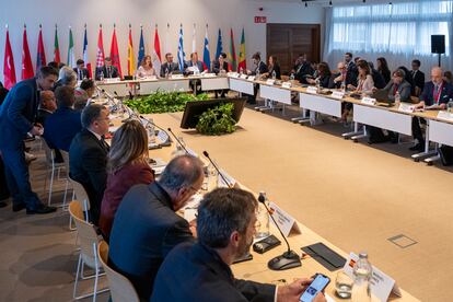 Presidentes de parlamentos del sur de la UE y del norte de África, reunidos el 27 de enero en Lanzarote para analizar los retos de la inmigración.