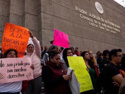 Protesta de trabajadores del Poder Judicial de la Federación