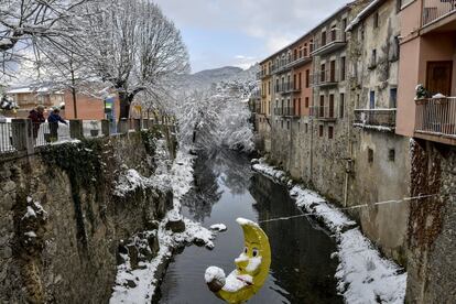 El rio Brugent a su paso por el municipio de Sant Feliu de Pallerols, comarca de La Garrotxa (Girona), el 27 de febrero.