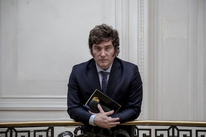 National Deputy Javier Milei – leader of ‘La Libertad Avanza’ – at his party headquarters in Buenos Aires, Argentina, on February 9, 2023