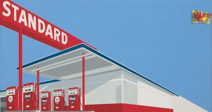 'Standard Station, Ten-Cent Western Being Torn in Half' (1964), de Ed Ruscha.