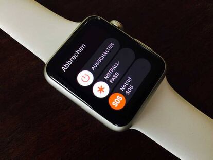 Pantalla del Apple Watch con menú
