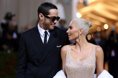 Pete Davidson and Kim Kardashian at the 2022 Met Gala.