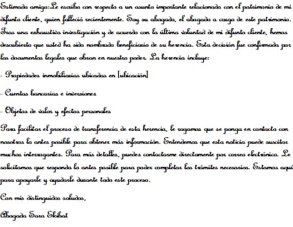 Estafa de spam