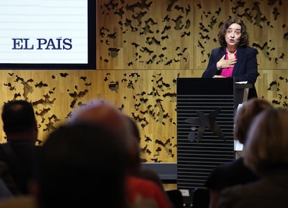 La directora de EL PAÍS, Pepa Bueno, durante la inauguración de la jornada de este miércoles.
