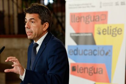El presidente de la Generalitat Valenciana, Carlos Mazón, durante la presentación de una campaña el pasado día 11.