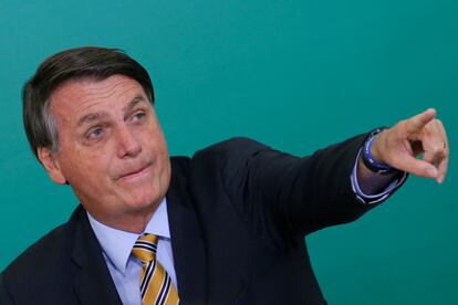 Bolsonaro durante cerimônia no Palácio do Planalto.