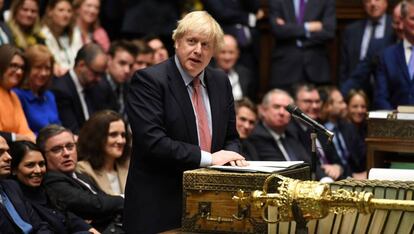 El primer ministro británico, Boris Johnson, en el Parlamento .