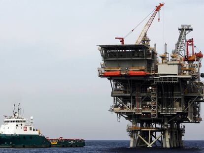 Plataforma de extracción de gas israelí en aguas del Mediterráneo.