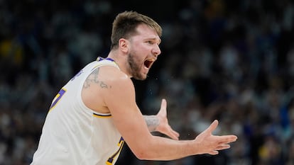 Luka Dončić, durante el partido de este domingo.