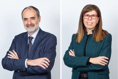Antonio Romero, nuevo director general de Ceca, y Ainhoa Jáuregui, futura consejera delegada de Cecabank. CEDIDA POR LA ENTIDAD