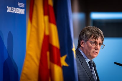 El expresidente de la Generalitat y eurodiputado de Junts Carles Puigdemont, el 5 de septiembre en Bruselas.