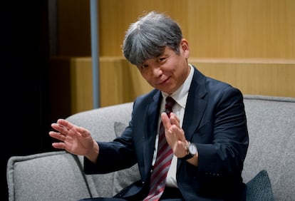 El compositor Toshio Hosokawa, durante la entrevista, el pasado 18 de junio, en el Palacio Euskalduna de Bilbao.