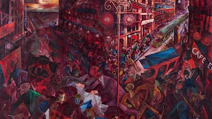 George Grosz's painting 'Metropolis' (1916 - 1917), preserved in the Thyssen-Bornemisza Museum.