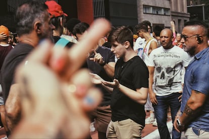 La Marcha Transmasculina en São Paulo.