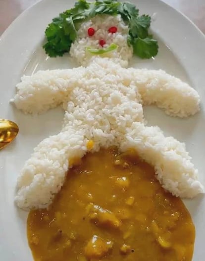 Hombre de arroz en Aló Comidista