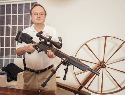 At home in Washington D.C., George L. Lyon, firearm instructor and gun rights lawyer who fought and won the right to carry a weapon outside the home.