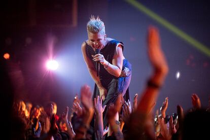 Pink, durante un concierto en Los Ángeles el pasado 27 de marzo.