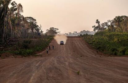 Pista de pouso ilegal em plena floresta amazônica.