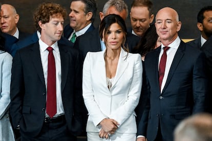 Mark Zuckerberg, Lauren Sanchez y Jeff Bezos