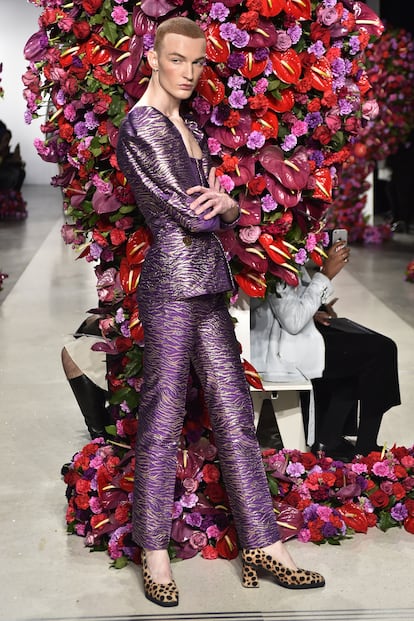 Modelo en un desfile de Palomo Spain en Madrid en 2017.
