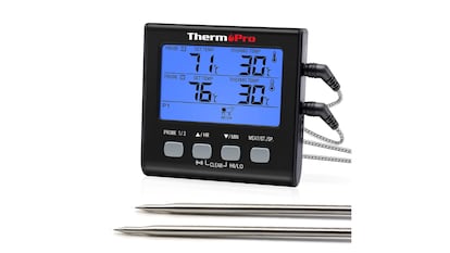 Este termómetro de cocina dispone de dos sondas y pantalla LCD de tres pulgadas.
