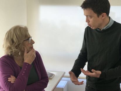 Madrid Mayor Manuela Carmena and Iñigo Errejón.
