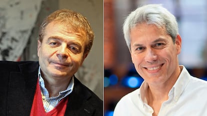 El nuevo presidente de Movistar+, Javier de Paz (a la izquierda), y el consejero delegado, Daniel Domenjó.