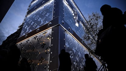 An exterior view of Louis Vuitton's hotel on the Champs-Élysées in Paris, France, in a December 2023 image.