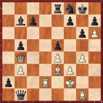 Nakamura ganó la 3ª partida, e igualó el marcador, con 29 Dc3! Ta8 30 Txb1 axb1=D 31 Dxe5, y Carlsen abandonó en vista de 31 ..Ce6 32 Ad4, con mate inevitable