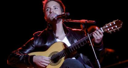 Pablo Alborán, en concierto en el Palacio de los Deportes de Madrid.